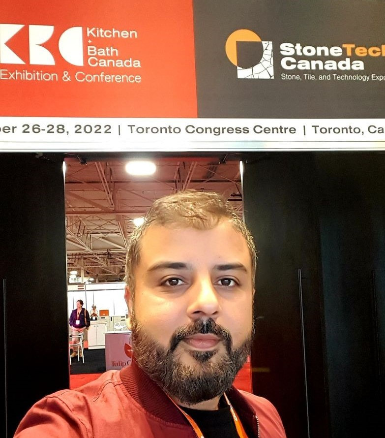 Rasheed Walizada Oct 2022 at Kitchen & Bath and Stone Tech Canada Trade Show in Toronto