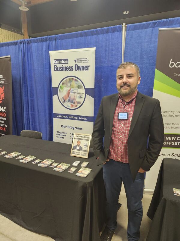 Rasheed Walizada at Canadian Business Owner - Multicultural Entrepreneurs Booth at BizCon Hamilton 2023