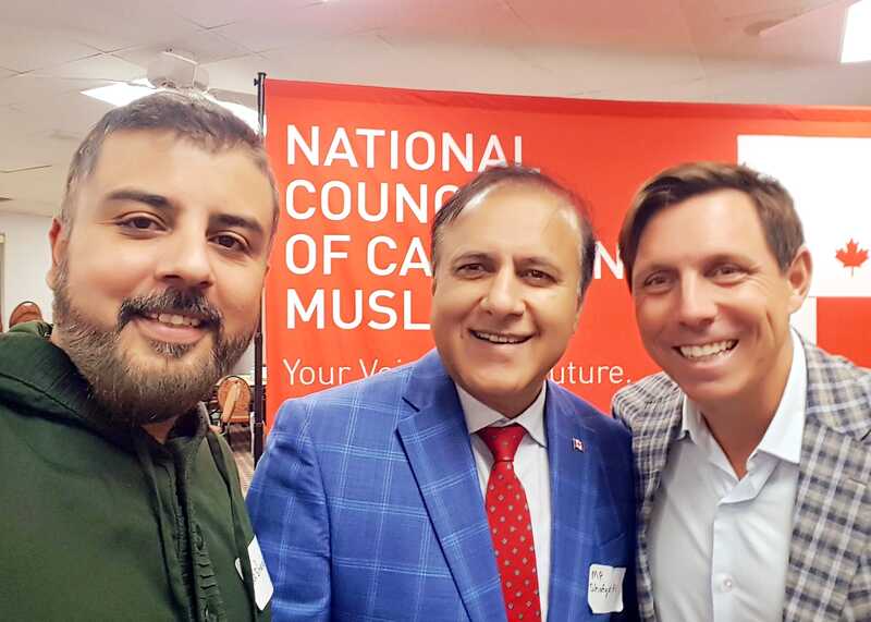 Rasheed Walizada with Mayor of Brampton Patrick Brown and Member of Parliament Shafaqat Ali at IMO NCCM event 2023