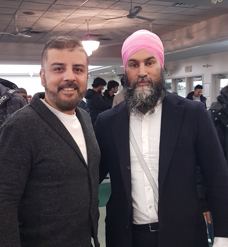 Rasheed Walizada with Jagmeet Singh the Leader of NDP New Democratic Party of Canada at ISNA Canada.